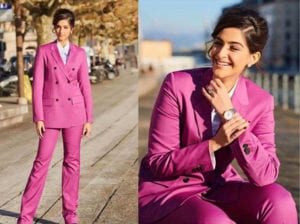 sonam kapoor in pink suit at sihh 2019