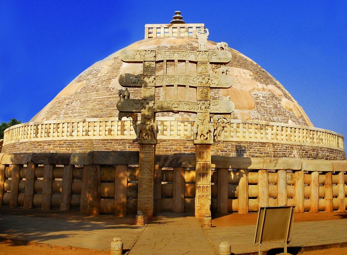 1200px Sanchi Stupa from Eastern gate Madhya Pradesh